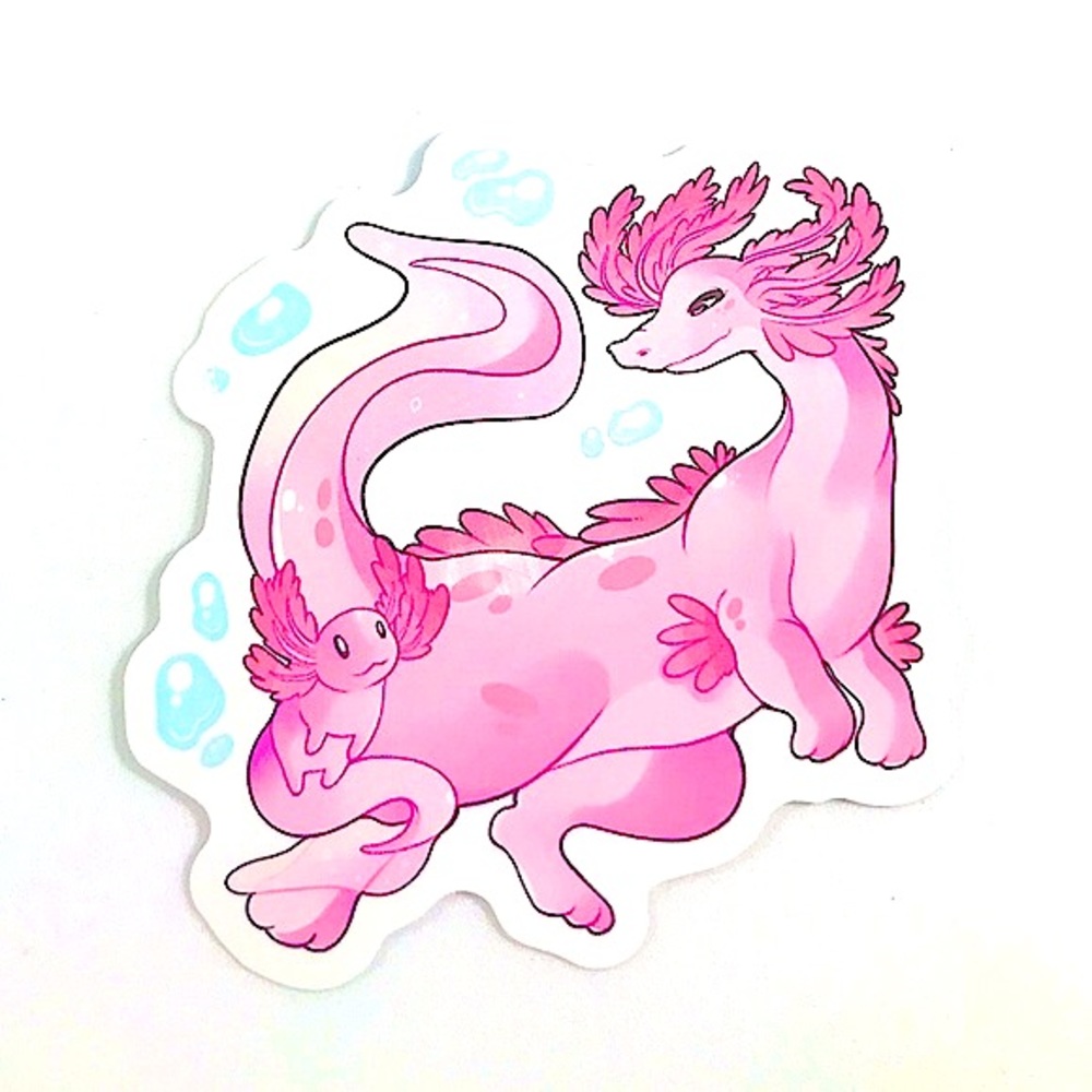 Momma Axolotl Crazy Trending WaterProof Single Decor Accent Sticker
